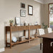 Fluted Console Table, Wooden Sofa Table with Storage and Drawers, Farmhouse behind Couch Table Entryway Table for Entrance, Hallway, Living Room, Brown