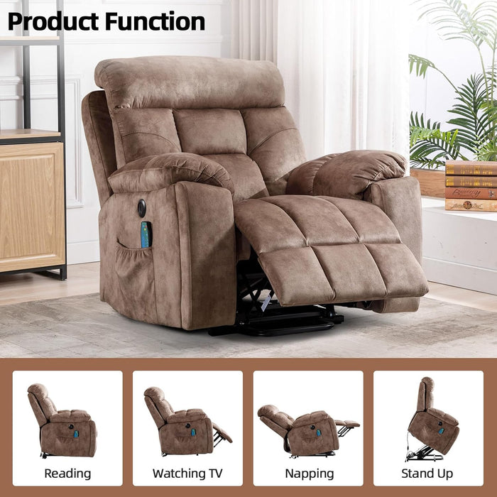 Large Power Recliner with Massage, Heat, and USB