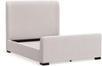 Adele Upholstered California King Platform Bed in Beige