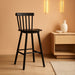 Windsor Wooden Barstools Set of 4 for Kitchen Island, Farmhouse 30 Inch Bar Height Stools Chairs with Spindle Back for Bar Bistro, Black