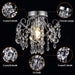 Small Crystal Chandelier Flush Mount Ceiling Light Fixtures Modern Mini Chandelier Light Fixture for Hallway Entryway Bedroom Bathroom Kitchen,Chrome Metal,Clear K9 Crytal