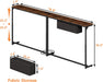 78.8 Inch Narrow Console Table with Power Outlets, 25.2"-35" Adjustable Height Skinny behind the Couch Table with Fabric Storage, Long Sofa Table for Living Room, Entryway, Rustic Brown