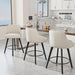 26" H Swivel Barstools Counter Height Bar Stool Set of 2, Beige | Linen Fabric Upholstered, Modern Counter Stool with Back, Kitchen High Chairs, Solid Wood Legs, Easy to Install
