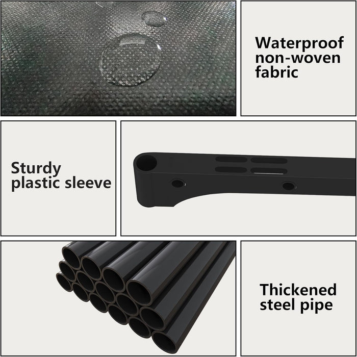 6-Tiers Portable Bookshelf with Fabric Cloth at Back, 10 Cube Closet Storage Organizer Bookcase, Living Room,Study Room,Bedroom, Black