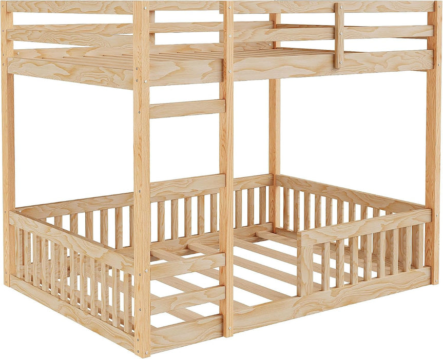 Premium Solid Pine FullOverFull BunkBed Rails Natural