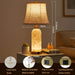 25" Natural Alabaster Table Lamps Set of 2 with LED Night Light