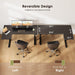 55" L Shaped Standing Desk with Cabinet Sets, Carbon Fiber Black