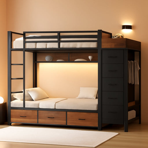 Black Industrial TwinOverTwin HeavyDuty Bunk Bed Outlets