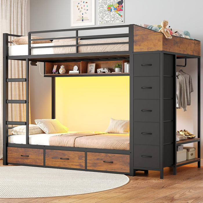 Black Industrial TwinOverTwin HeavyDuty Bunk Bed Outlets