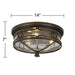 Beverly Drive Rustic Flush Mount Outdoor Ceiling Light Bronze 7" Clear Seedy Glass for Post Exterior Barn Deck House Porch Yard Patio