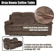 Recliner Sofa Set for Living Room Furniture Set, Reclining Sofa and Loveseat Set for Reclinier Sofa with Drop down Table/Double Recliner Loveseat with Storage Console/Brown Velvet