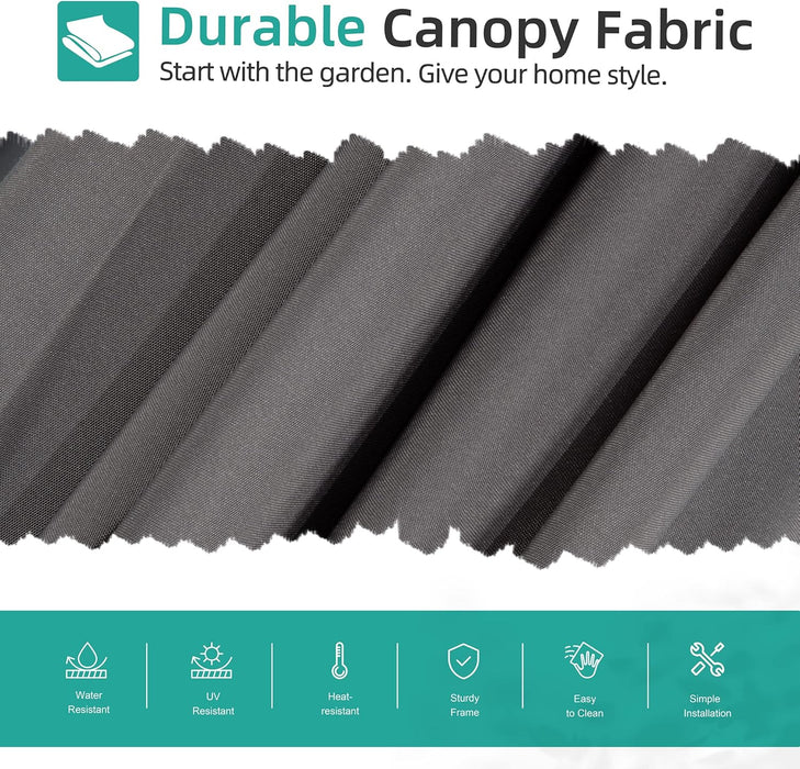 Offset Patio Umbrella with Easy Tilt Adjustment,Crank and Cross Base, Outdoor Cantilever Hanging Umbrella, Sunshade Free Standing Canopy, Dark Gray