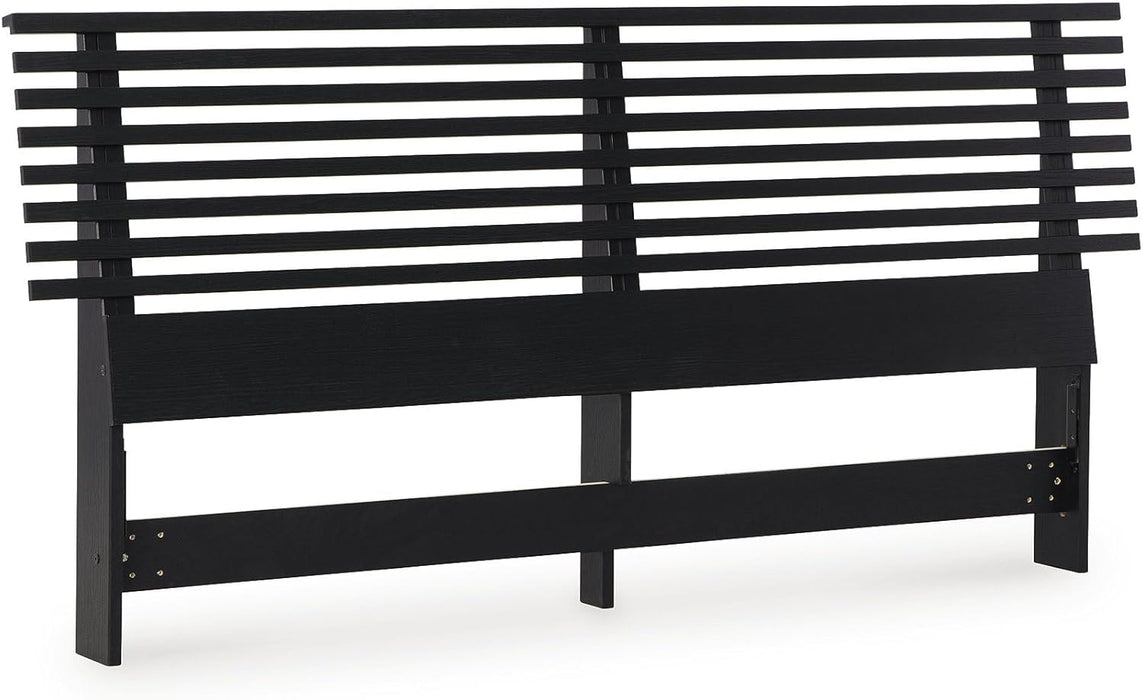 Danziar Modern Slat Headboard for Bedroom, Queen, Black