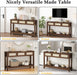 Console Table for Entryway with 3 Rattan Drawers Boho Entry Table with Storage Open Shelf, Narrow Long Sofa Tables for Living Room, Hallway, Foyer, Couch, Front Door, Walnut, 47 Inch