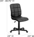 Clayton Mid-Back Tufted Vinyl Upholstered Swivel Desk Chair with Padded Seat, Modern Adjustable Height Padded Office Chair, Black
