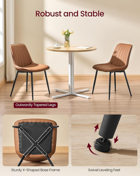 Dining Chairs Set of 2, Upholstered Kitchen Chairs, PU Leather