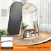 Full Length Mirror, 71"X32" Floor Standing Mirror Freestanding, Full Body Mirrors with Stand for Bedroom, Hanging Mounted for Living Room Cloakroom, Black, Arched Style
