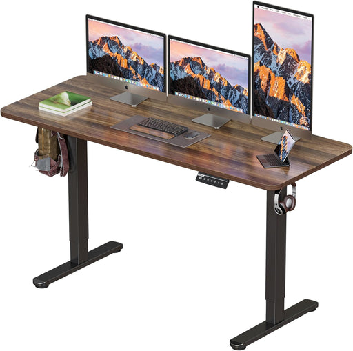 Electric Standing Desk 60 X 24 Inch Computer Desk-Gaming Desk Dark Walnut Home Office Desks Height Adjustable Memory Stand up Computer Workstation