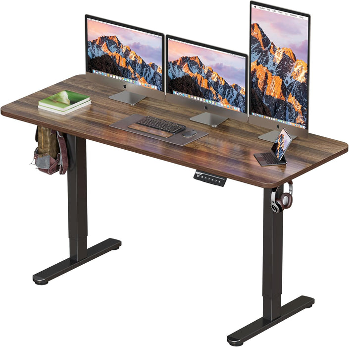 Electric Standing Desk 60 X 24 Inch Computer Desk-Gaming Desk Dark Walnut Home Office Desks Height Adjustable Memory Stand up Computer Workstation