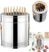Stainless Steel Charcoal Smoker Grill,Portable Outdoor Smokers with Even Heat Distribution, with Heat-Resistant Handle, Small Charcoal Smoker for Grilling Meat Veggies(Double,Medium)