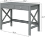 Home Office Desk Writing Computer Table Modern Design Desk with Drawers (Grey)