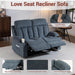 Reclining Loveseat with Cup Holders, 2 Seats Manual Recliner Chair, Comfy Love Seat Sofa Couch for Living Room, Home Theater, Office, Blue