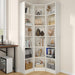 Corner Bookshelf, 6-Tier 3-In-1 Narrow Cube Storage Shelf, White