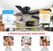 Crystal Ceiling Fan Fandelier with Lights-Modern Ceiling Fan(52" Black)
