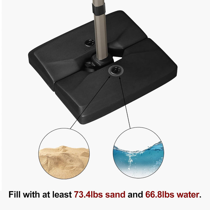 Patio Umbrella Base 35.8'' × 34.6'' Water & Sand Filled HLR90
