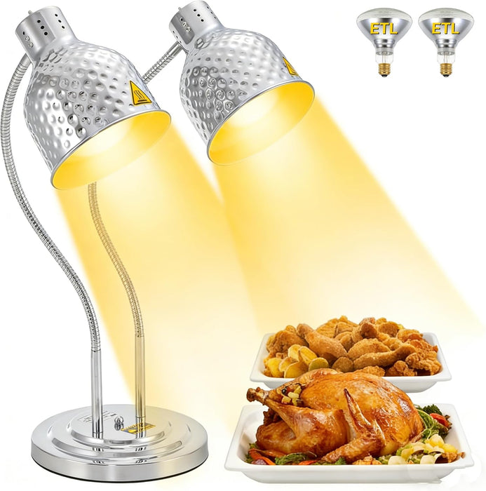 CommercialGrade FoodHeatLamp TwoHead 500W BuffetWarmer