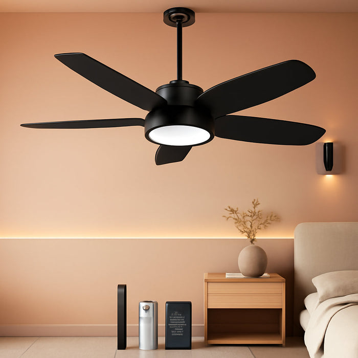 42 Inch Outdoor Ceiling Fan with Lights, IP65 Waterproof, APP & Remote Control, Dimmable 3CCT LED, 6-Speed Quiet DC Motor, Hanging Gazebo Fan Black Plug in Ceiling Fan with Cord for Patios Porch