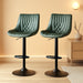 Swivel Bar Stools Set of 2, Height Adjustable Counter Height Bar Stools with Open Back and Footrest, Premium Faux PU Leather, Modern Upholstered Bar Chairs for Kitchen Island/Bar/Counter, Green