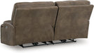 Signature Design by Ashley Bealeaf Contemporary Power Reclining Sofa with Position Lock, Adjustable Headrest and USB Charging Ports, Dark Brown