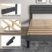 Queen Upholstered Platform Bed Frame with Headboard,Linen Dark Gray