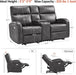 65.7" Zero Wall Recliner Loveseat with Console, 2-Seat Power Wall Hugger Sofa with Cup Holders, USB & Type-C Dual Charge Ports, for Living Room, RV PR646M2 (Dark Grey, Loveseat with Console)