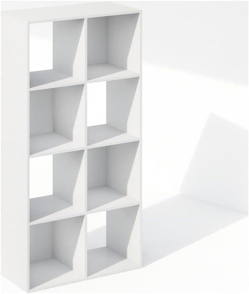 White Eight Cube Contemporary Horizontal Bookcase Storage