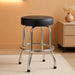 Swivel Bar Stool: Padded Garage/Shop Seat with Chrome Plated Legs, Black, 28.74" Tall, 18.5" Diameter