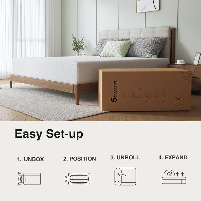 12 Inch King Size Mattress, King Memory Foam Mattress for Motion Isolation & Contour Support with Cooling Wave-Cut Foam & High-Density Support Foam Mattresses in a Box Medium Firm Feel