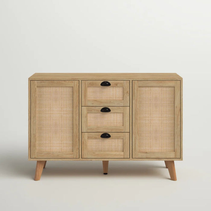 Atwood 3 - Drawer 2 - Door Accent Nature Rattan Cabinet