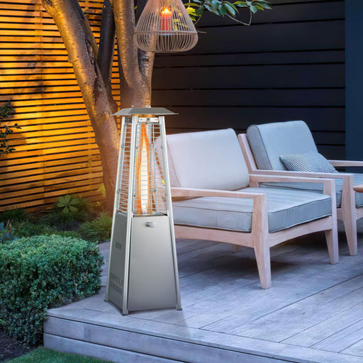 10000 BTU Portable Stainless Steel Tabletop Patio Heater with Glass Tube