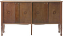 58" Fluted Sideboard Buffet Cabinet with Storage, Walnut