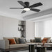 Ceiling Fans with Lights, 42 Inch Low Profile Ceiling Fan with Light and Remote Control, Flush Mount, Reversible Motor, Dimmable, Noiseless, Black Ceiling Fan for Bedroom, Indoor/Outdoor Use