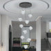 10-Lights LED Staircase Chandelier Modern Foyer Chandeliers Large Chandelier for High Ceilings,Crystal Pendant Light for Living Room Stairwell Dining Room Entryway
