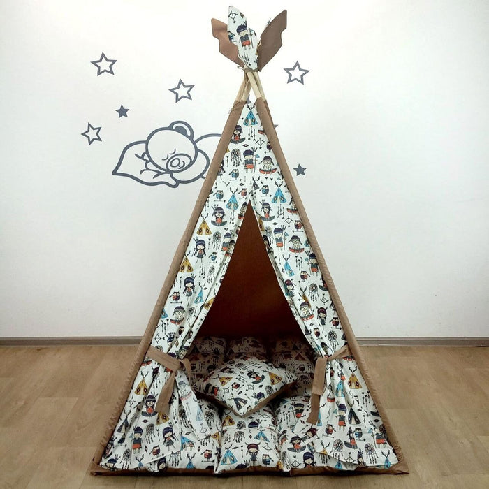 Teepee with Indian Motifs Tipi Tent Playhouse