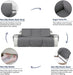 Water Resistant Reversible Sofa Covers for Reclining Sofa - Non Slip Split Recliner Couch Cover for 3 Cushion Couch, Washable Furniture Protector for Kid, Dog (3 Seat, Gray/Light Gray)