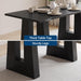 63" Dining Table for 4-6 People, Modern Kitchen Table, Black