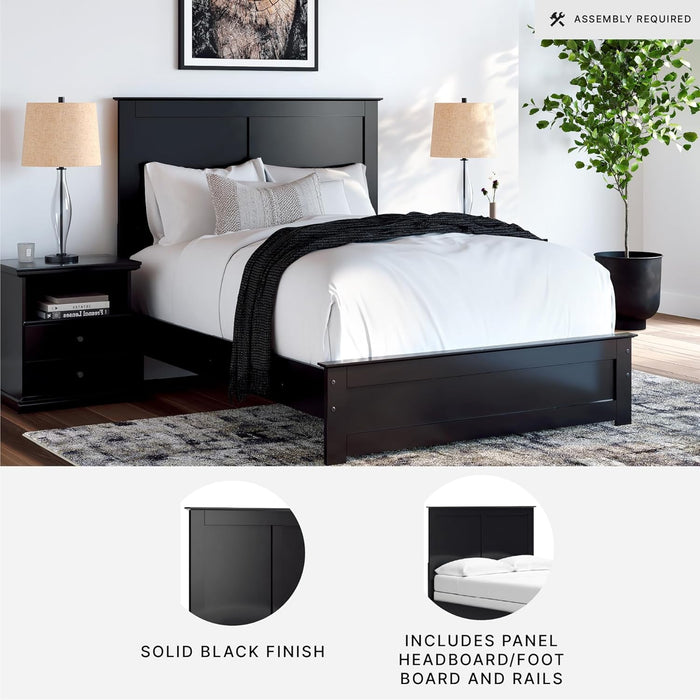Signature Design by Ashley Maribel Transitional Full Panel Bed, Foundation or Box Spring Needed, Black