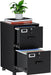 2 Drawer File Cabinet with Lock, Vertical Metal Filing Cabinets for Home Office, Lockable Storage File Cabinets under Desk, A4/Letter File Folders(Black)-Assembly Required