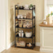 Black Five Tier Bookshelf With Hooks IndustrialWood
