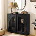 Black Sideboard Buffet Storage Cabinet,Narrow Small Entryway Cabinet